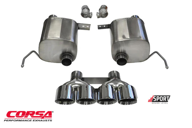 Corsa Corsa Axle-Back Exhaust System – Sport  Polished – 2014-2019 Corvette