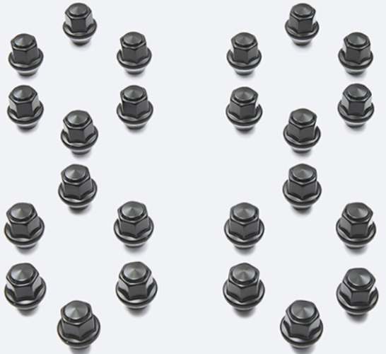 Ford Performance M12 X 1.5 Black LUG NUT Vehicle Kit OF 24