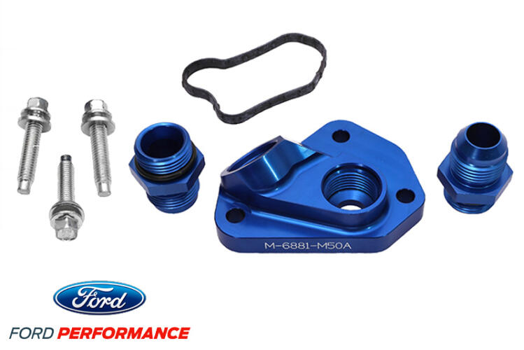 Ford Performance Oil Line Adaptor - 2015-2024 5.0L Coyote